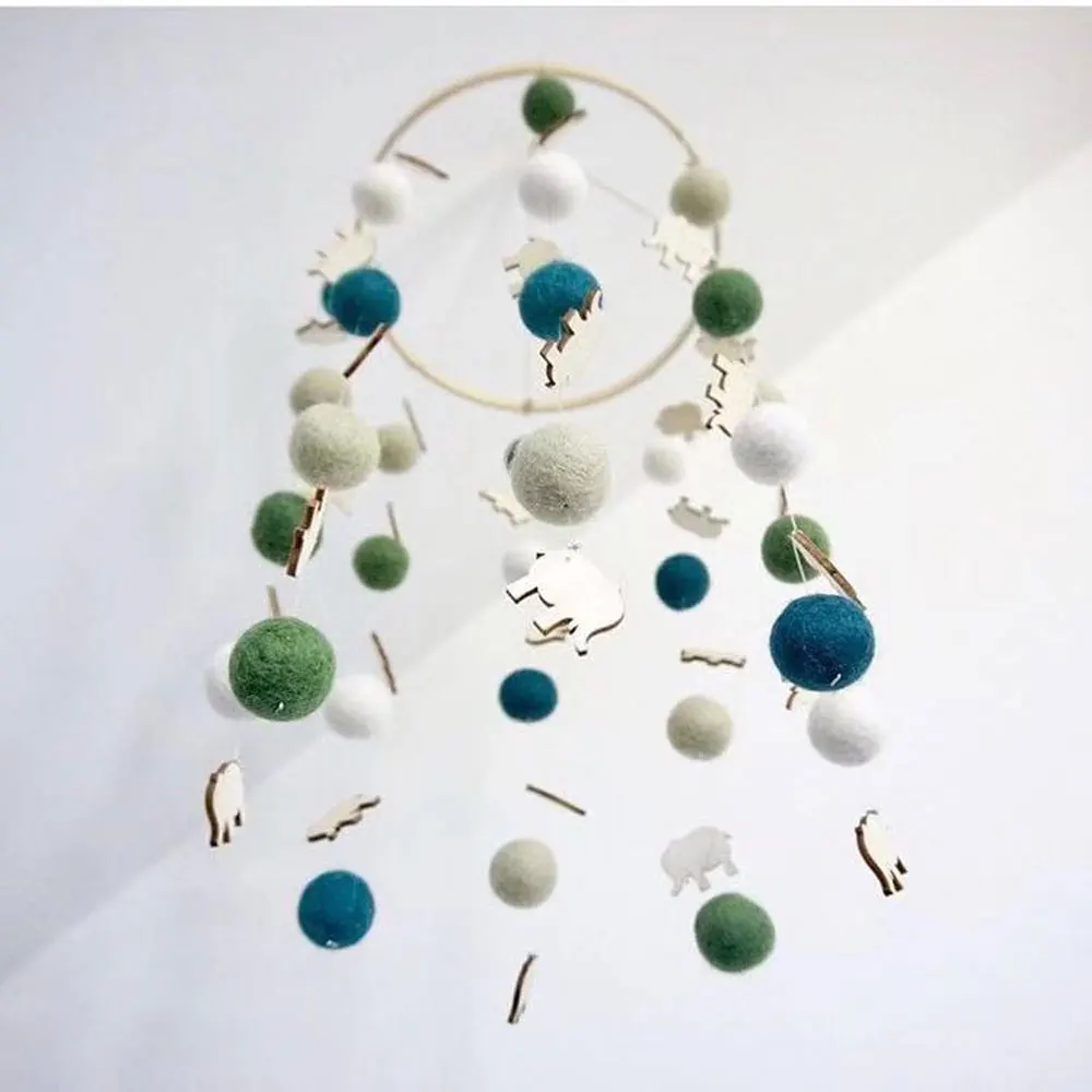 

Baby Toys 0-12 Months Colorful DIY Handmade Rattles Balls Toys For Baby Bed Bell Crib Mobiles Holder Arm Bracket Music Box Toy