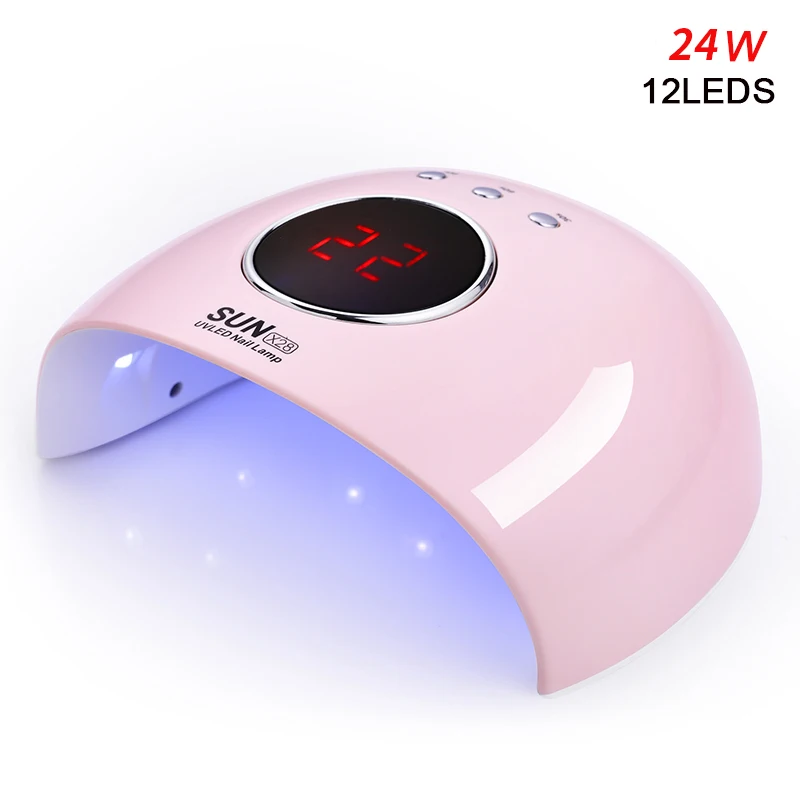 24 Вт/30 Вт/36 Вт УФ светодиодный светильник для маникюра гель Сушилка для ногтей сушильная лампа для полировки ногтей отверждающая машина с usb-кабелем инструмент для маникюра - Цвет: 24W Pink