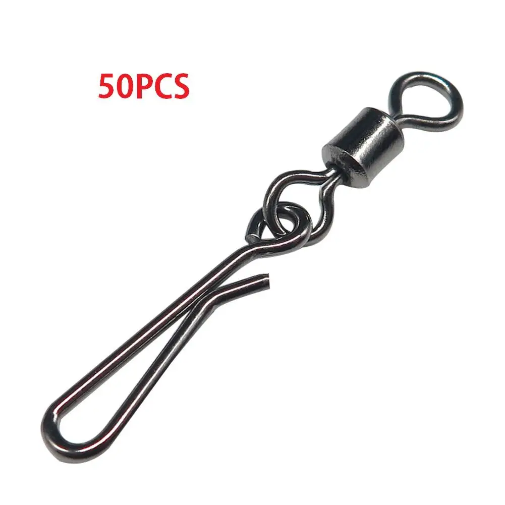 

50pcs Rolling Swivel With Hanging Snap Fishing Tackle Fishhooks Connector Quick Connector Fishing Accessories 50 For Sale