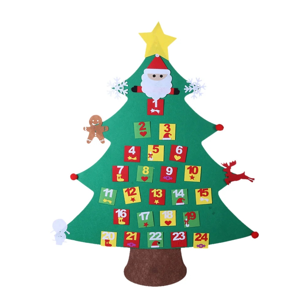 1 шт. подвесной Рождественский календарь с обратным отсчетом на рождественскую елку, подарочные украшения, украшения, календарь Санта-Клауса с карманами - Цвет: G 125x95x0.5cm