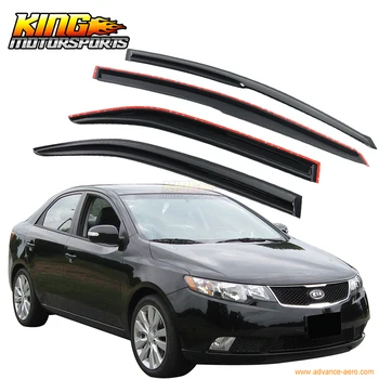 

Fit For 09-13 Kia Forte Sedan Aero Mugen Style Wind Deflectors Stick On Window Visors Smoked USA Domestic Free Shipping