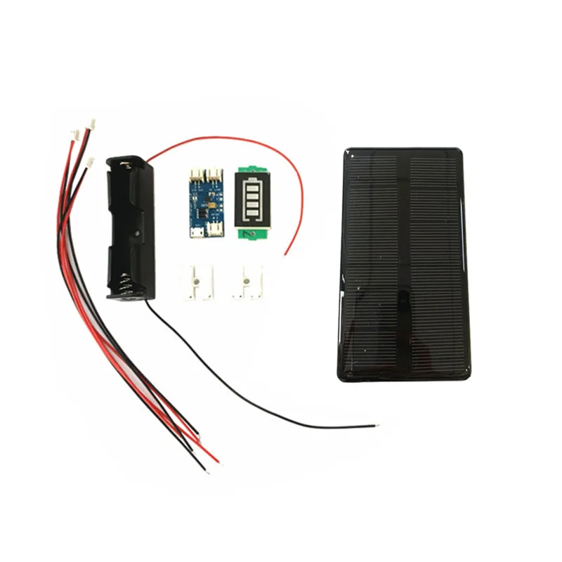 Mini Painel Solar Mono com Carregador Solar, CN3065 Carregamento do Celular, Kit DIY, Suporte da Bateria 1S, Display, 6V, 210MA, 1.25W