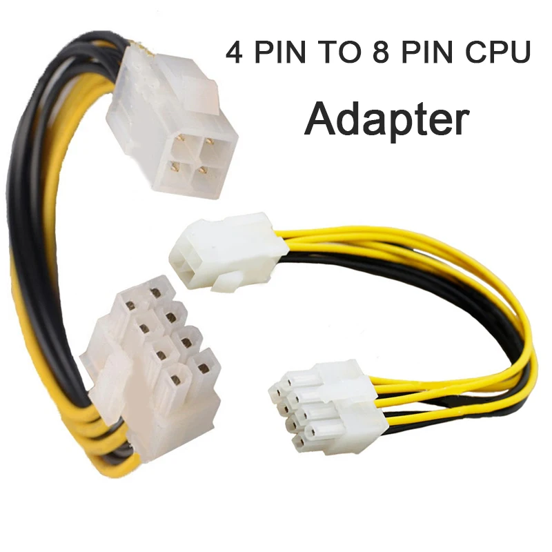 Câble adaptateur d'alimentation pour carte mère ATX 4 à 8 broches, 1 pièce, haute qualité