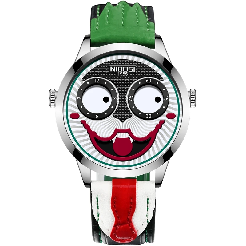 2021 New Arrival Joker Watch Men Top Brand Creative Fashion Personality Clown Quartz Leather Waterproof Sports Watches Mens 