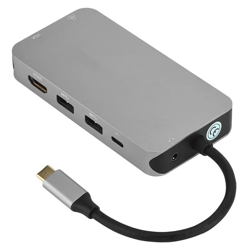 Тип-c к RJ45 VGA HDMI концентратор PD аудио адаптер конвертер для ПК компьютер GK99