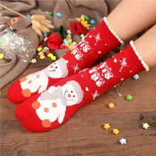 Высококачественные женские носки в рождественском стиле; зимние хлопковые теплые носки для девочек; Рождественский подарок; повседневные носки; Новинка