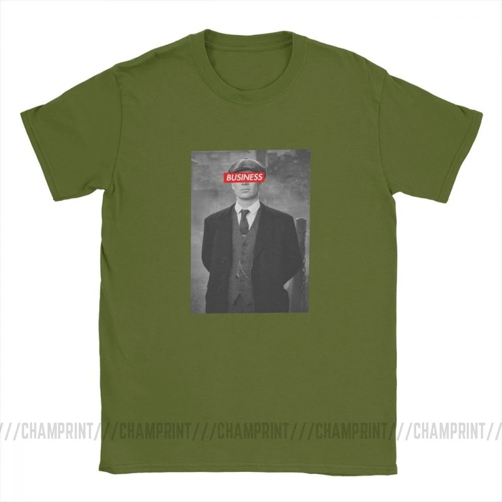 Peaky Blinders Мужская футболка Tommee Shelby винтажные хлопковые футболки с коротким рукавом и принтом Футболки с круглым вырезом Топы с принтом размера плюс - Цвет: Армейский зеленый
