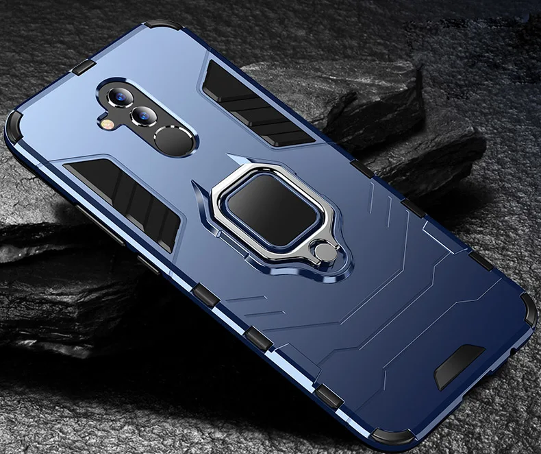 Mate 20 Lite Heavy Duty Armor Metal Ring Drop-proof Case For Huawei Mate 20 Lite SNE-LX1 SNE-L21 SNE-LX3 SNE-LX2L23 Couqe Fundas cell phone pouch