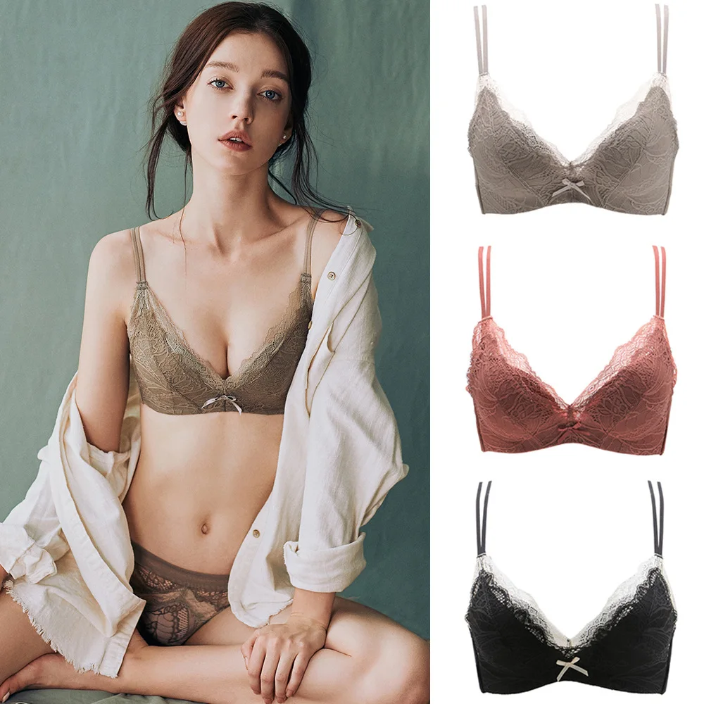

Sexy Lace Steel-free Thin Underwear Women Gather To Adjust Bra Lingerie Set Bras for Women Push Up Bra Invisible Bra