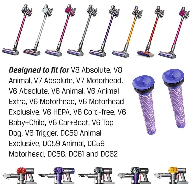 Сменный фильтр Dyson V6, совместимый фильтр Dyson V6 V7 V8 DC58 DC59 DC61 DC62 моющийся предмоторный фильтр для беспроводного пылесоса