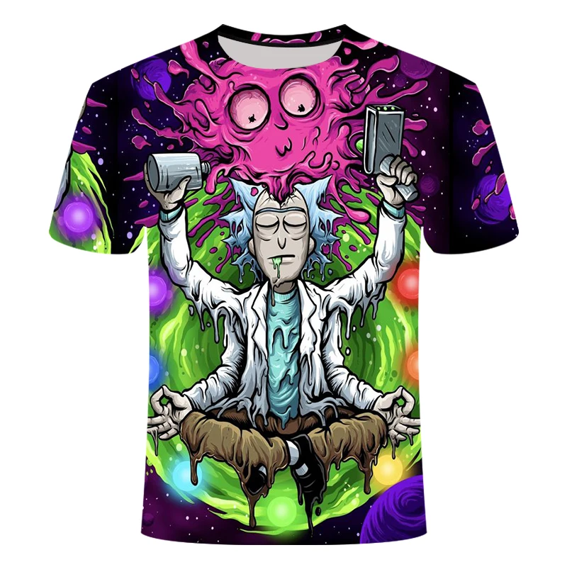 

Drop Ship Rick and Morty By Jm2 Art 3D printed digital T-shirt men's summer anime short-sleeved T-shirt O collar top cartoon