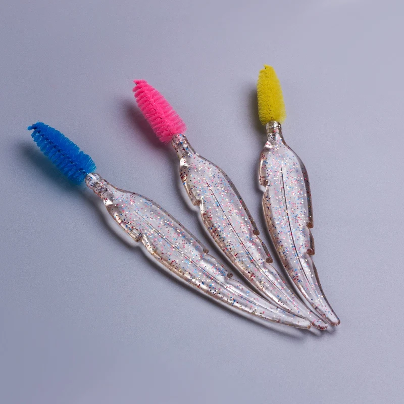 

Crystal 3 Pcs Feather Shape Eyelash Brush Eyebrow Brush Makeup Shining Lash Brush Eyelash Makeup Tool Cosmetic Brushes