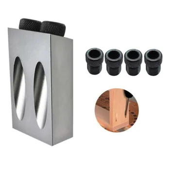 

8x Tools Wood Pocket Hole Equipment Angle Drill Guide Hole Puncher Locator Kit