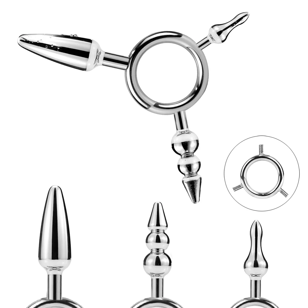 iKenmu Anal Plug For Women and Men,Anal Butt Plug Small + Medium + Big Set 3Head Metal Butt Plug Anal Sex Toy for Beginner