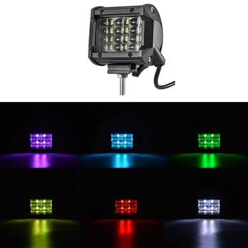 

36W Car LED Work Light RGB Atmosphere Lamp LED Flood Light Bar Driving Fog Lamp 12V 24V for Off-Road SUV Truck