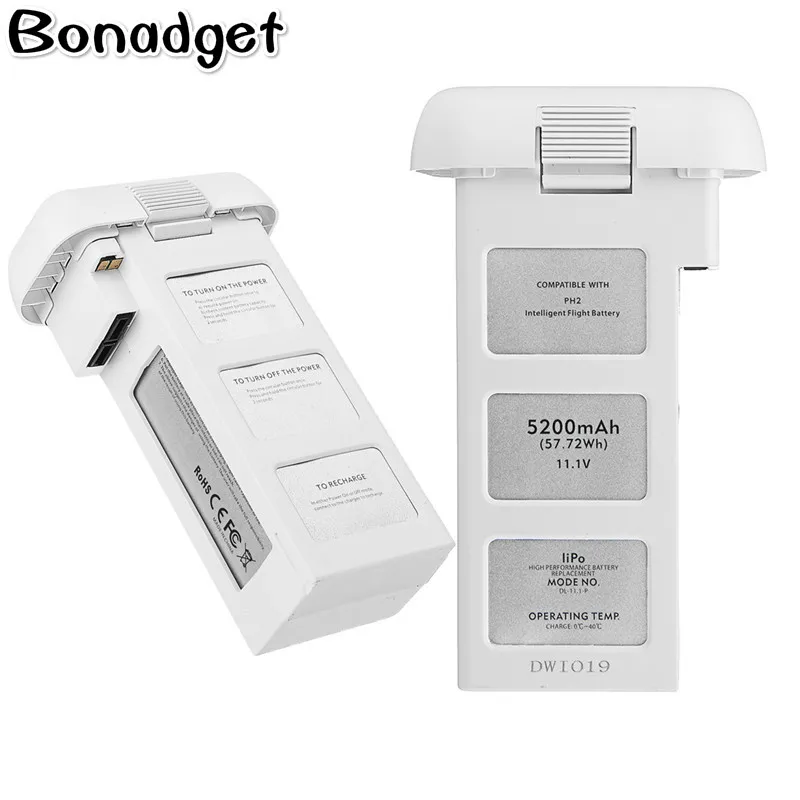 

Bonadget For DJI Phantom2 Drone battery Phantom2 11.1V 5200mAh Upgraded and Large Capacity Spare Battery Vision + Quadcopter L30