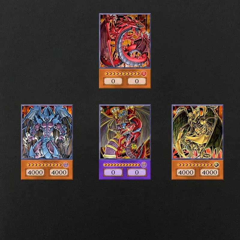 Juego de cartas de estilo anime yu-gi-oh de 4 piezas, tres magia mágica, obelisk, Yugioh DM, tarjeta proxy clásica Orica, recuerdos de la infancia
