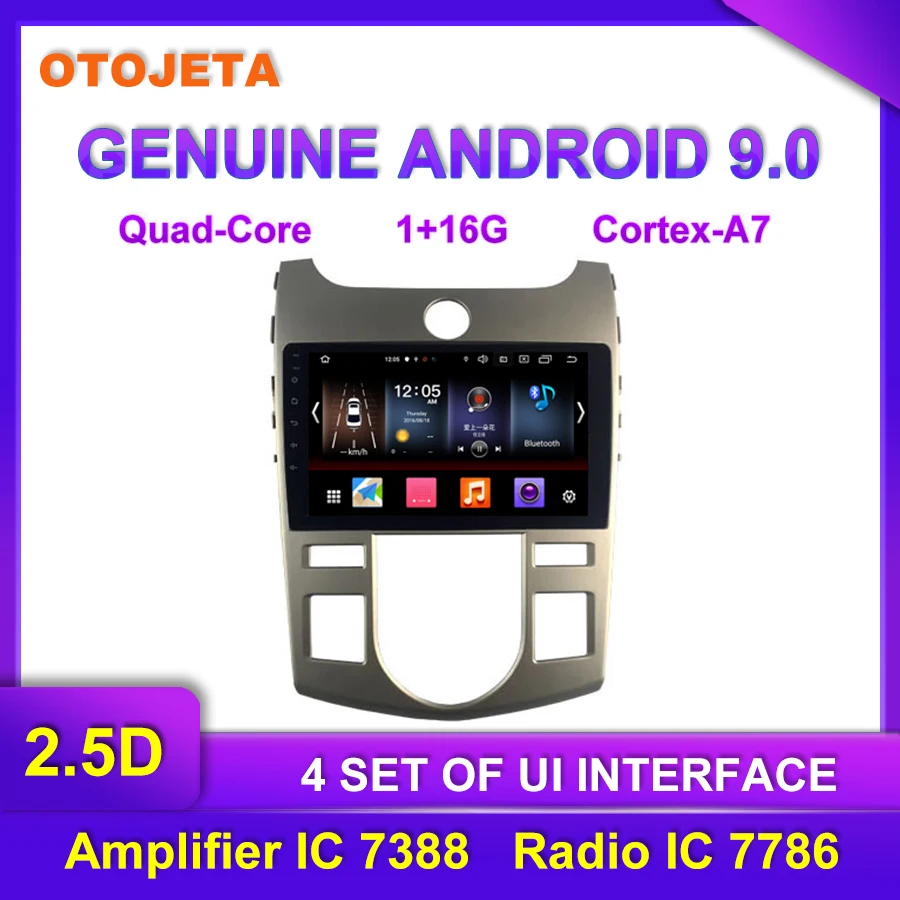 

OTOJETA Android 9.0 Player Smart Car Multimedia Radio For 2008-2012 KIA Forte GPS Bluetooth Navigation full touch tape recorder