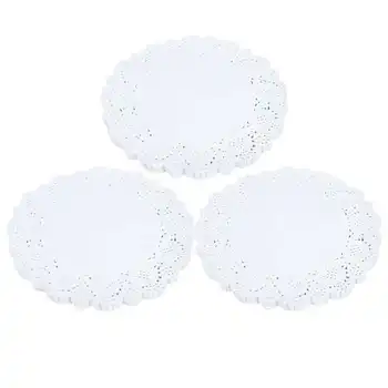 

420pcs Round Hollow Out Doilies Round Paper Cake Pads Decorative Paper Placemats for Cake Dessert Tableware Decoration