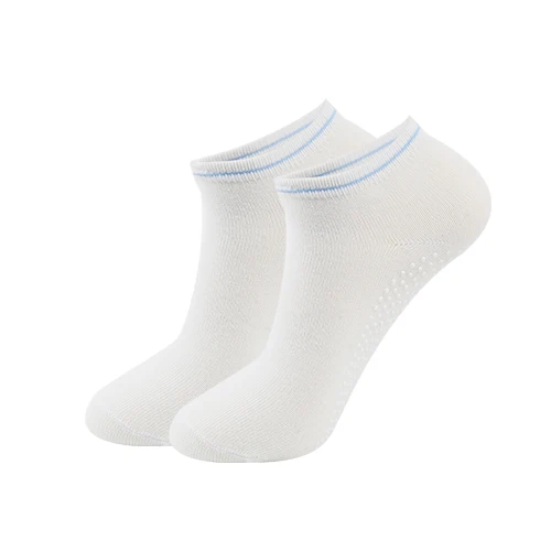 Women High Quality Pilates Socks Anti-Slip Breathable Backless Yoga Socks Ankle Ladies Ballet Dance Sports Socks for Fitness Gym white