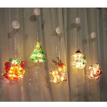 

Outdoor Christmas Silhouette Lights LED Christmas Tree Window Curtain Lights with Suction Cup for Christmas Party USB Gadgets