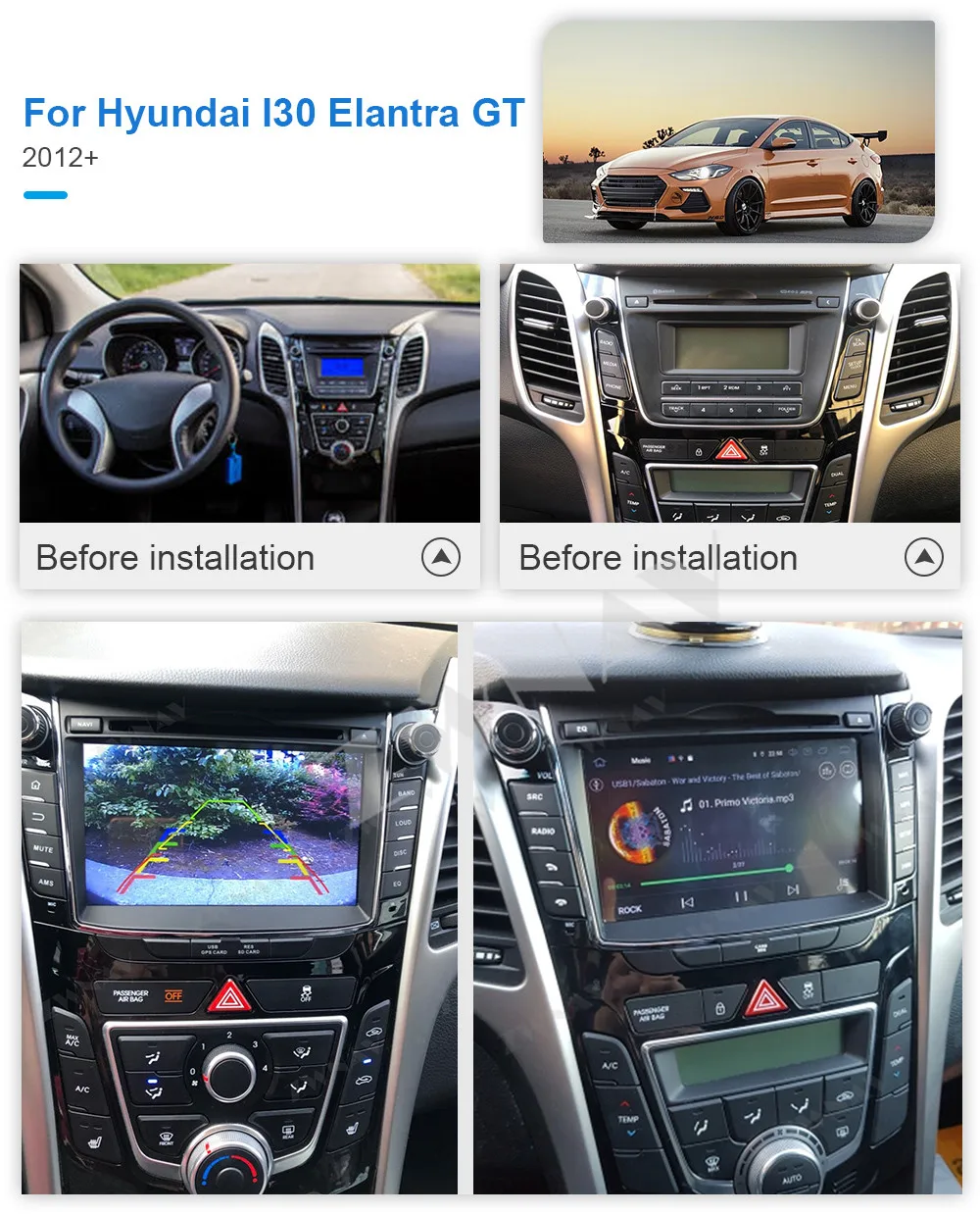 Carplay untuk Hyundai I30 Elantra GT 
