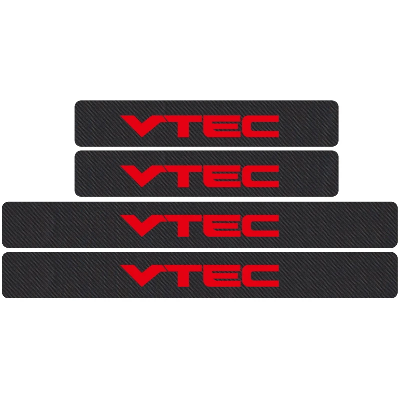 Автомобильный Стайлинг 4 шт. углеродного волокна виниловые эмблема VTEC накладки на пороги декоративные Стикеры для Хонда цивик аккорд одисс CRV внедорожник