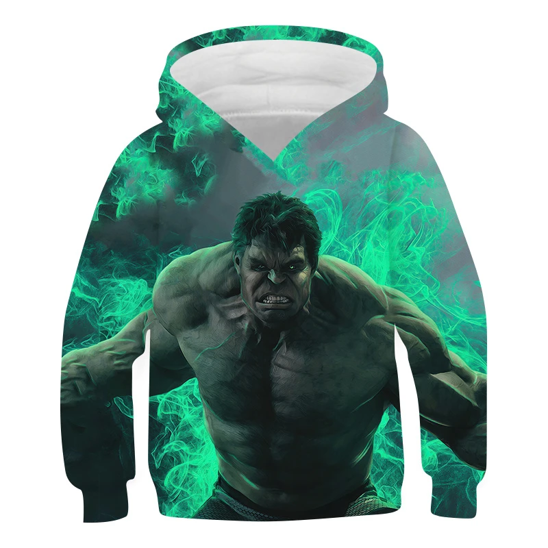 Baby Boys Autumn Fashion Children Outwear Marvel Hulk Banner Graphics Oversized Hoodie Casual Kids Clothes Novelty Coat Sweaters