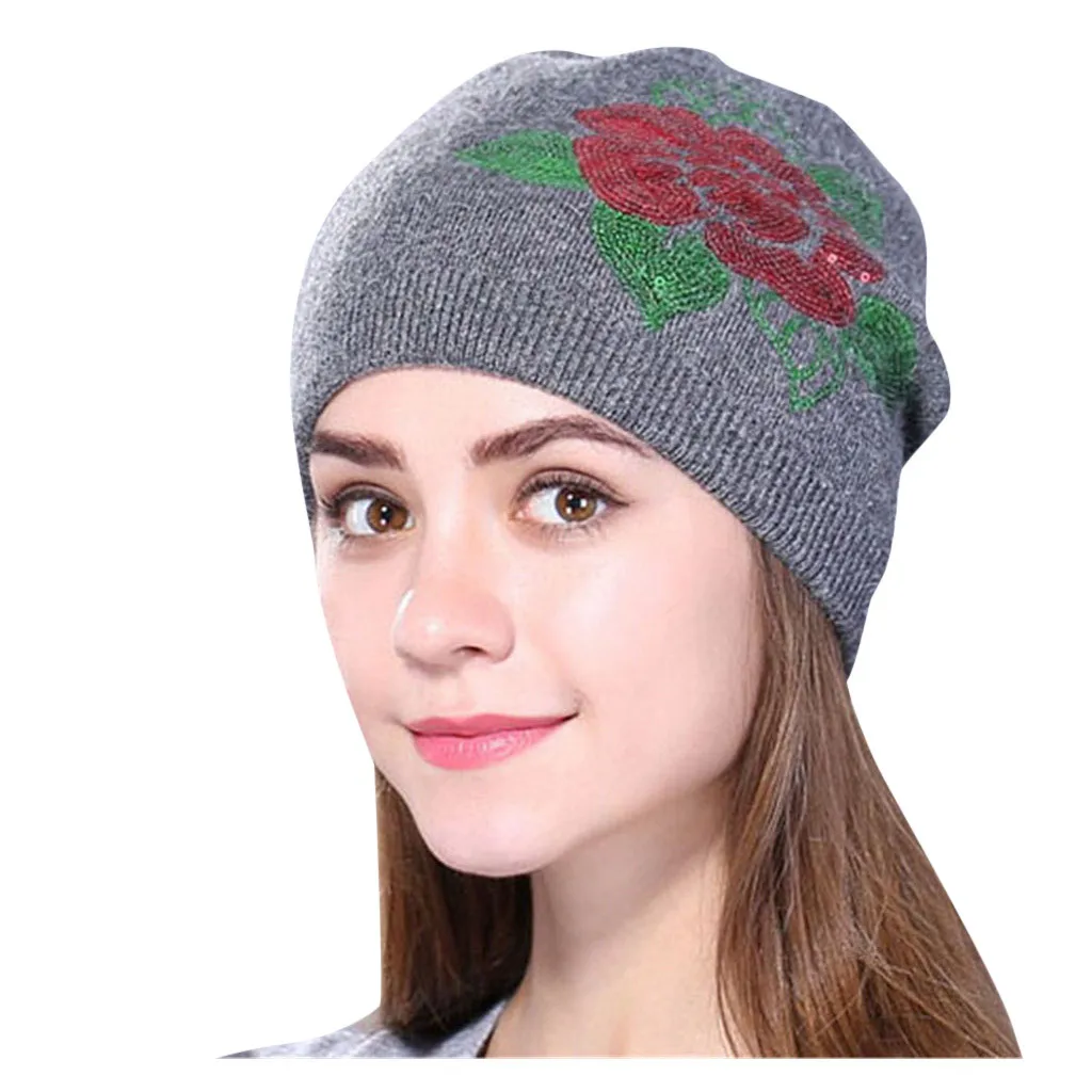 New Women Wool Winter Warm Cap Crochet Warm Knit Knitted Beanie Ski Fashion Hat 