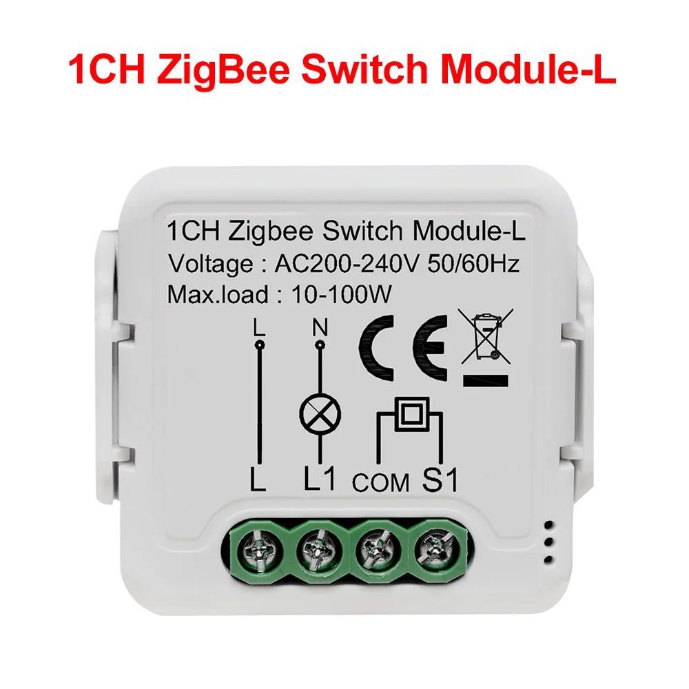 GIRIER Tuya ZigBee 3.0 Smart Switch Module No Neutral Wire Required Smart Home DIY Light Breaker Works with Alexa Google Home 