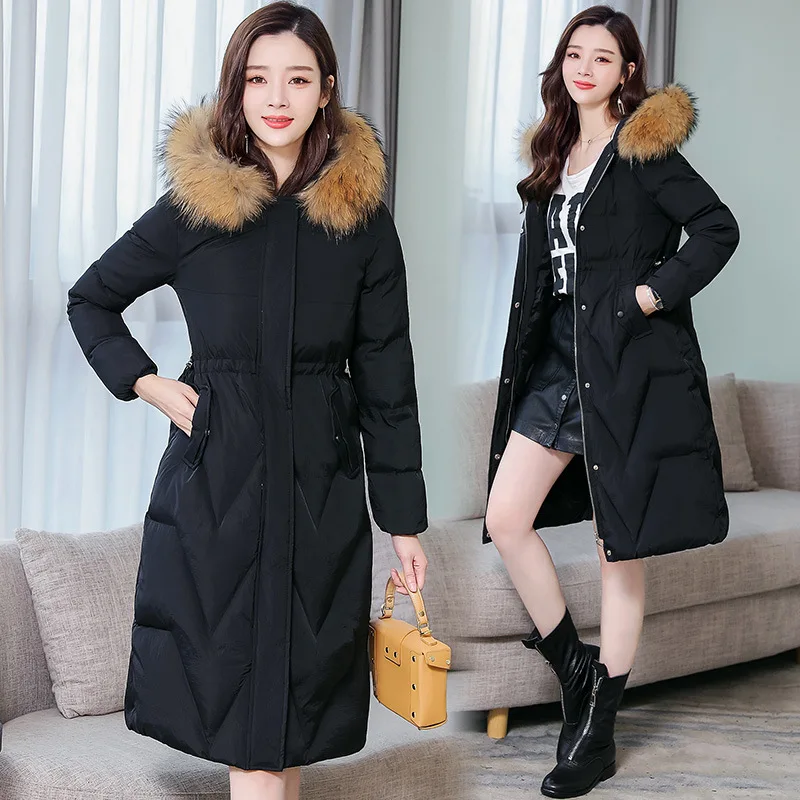 

2018 Winter New Csyl8253 with Genuine Fur Collar Women's Fashion Hooded Cotton-padded Clothes Entity
