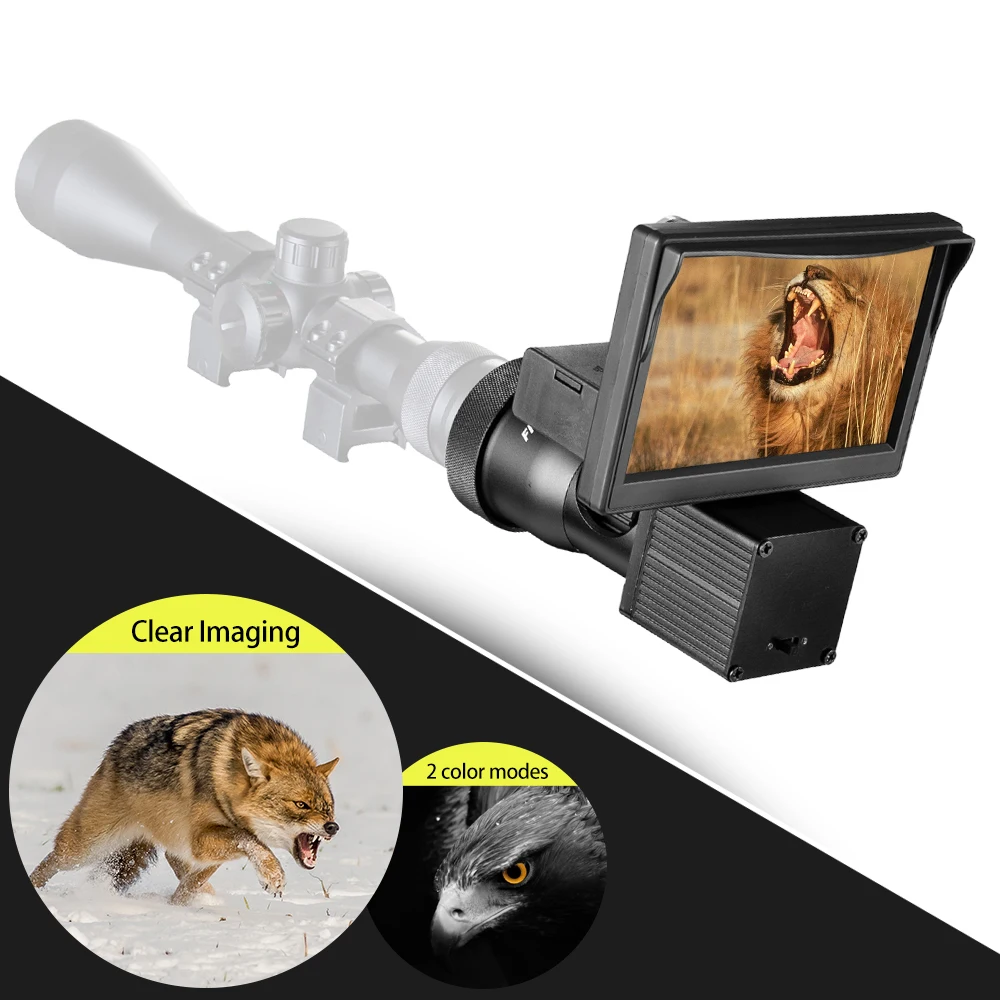 AJDGL Portée de Vision Nocturne 5.0in Affichage Siamois HD 1080P portée caméras vidéo illuminateur Infrarouge Lunette de visée pour Une Chasse complète dans l'obscurité 