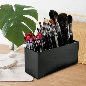 

Makeup Brush Holder Strong Acrylic 3-grid Cosmetics Brush Organizer Lip Gloss Holder for Dresser Bathroom Desktop New