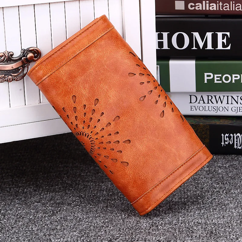 

2019 New Style Western Style Wallet Women's Fashion Hollow out Three Fold Women's Mid-length Wallet