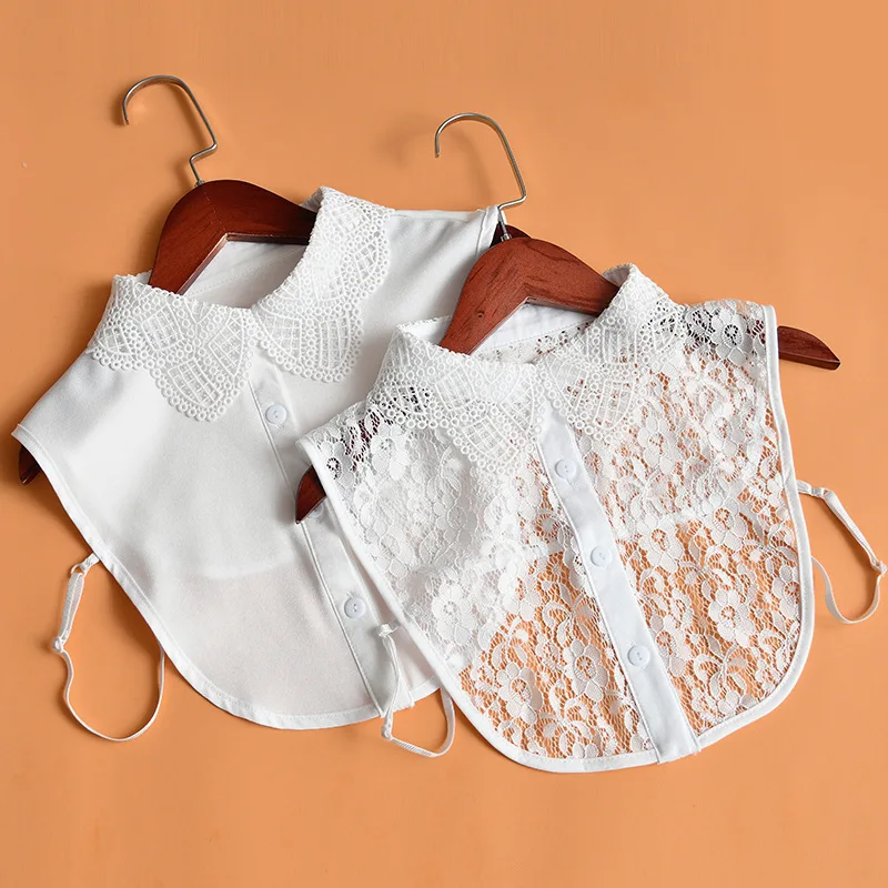 Detachable Collar Shawl Fake Collar New Women White Fake Collar Detachable Cotton Lace Shirt Collar Ladies False Blouse Half Shirt Lapel Clothes Accessories