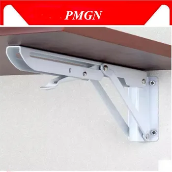 

PMGN 2Pcs Thickened Folding Bracket Triangular Metal Release Catch Support Bench Table Folding Shelf Bracket 150x300mm