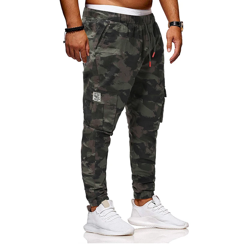 Новые мужские камуфляжные тактические брюки армейский Военный стиль брюки карго мужские повседневные мульти-карман шнурок хип хоп фитнес