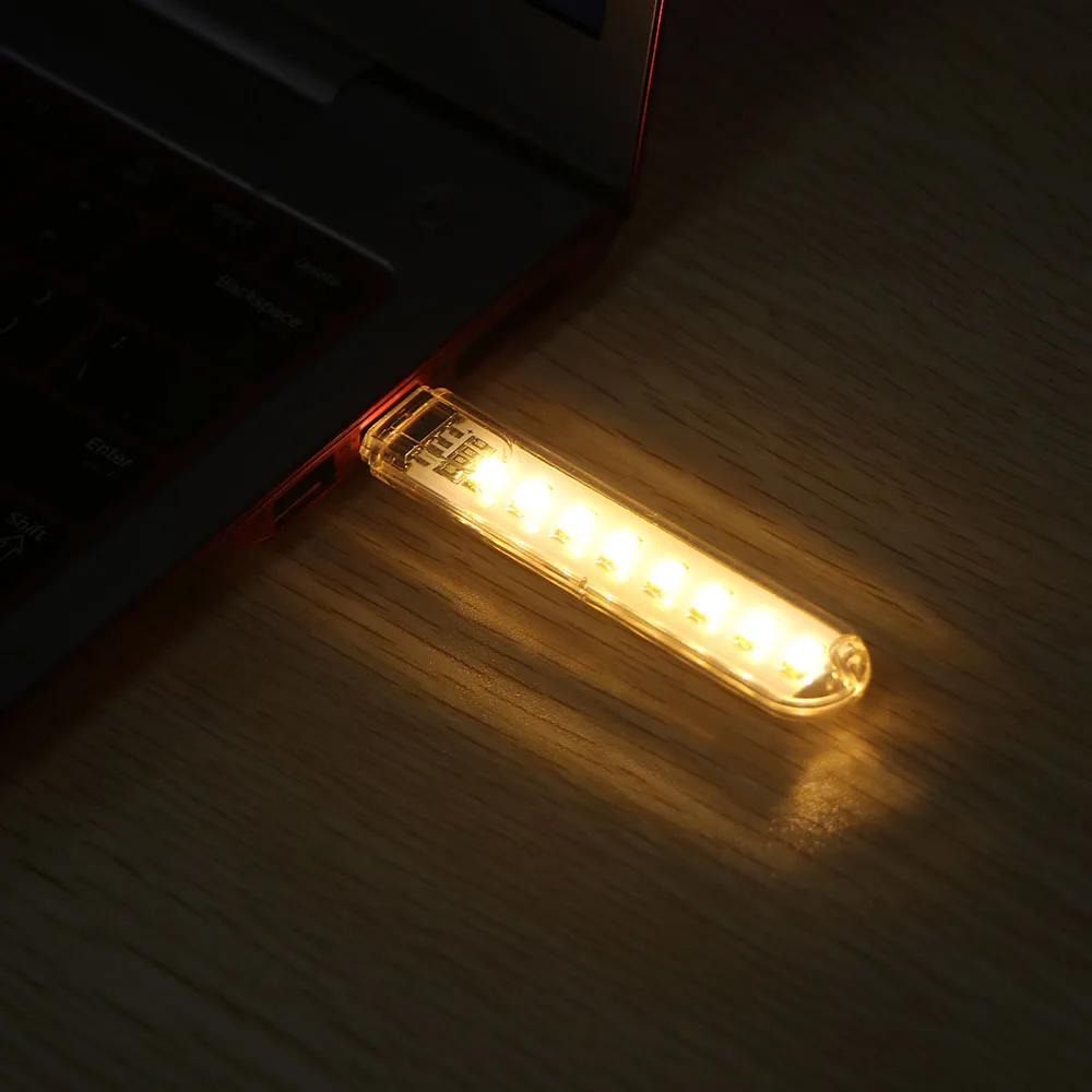 1Pcs Mini USB Gadget LED light Book lights 8 LEDs 5730 SMD For PC Laptops Notebook Mobile Power Charger Reading bulb