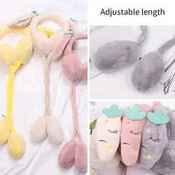 Cute Cycling Soft Winter Fluffy Ladies Children Plush Earmuffs Carrot Ears Warm  Earmuffs Moving Ears