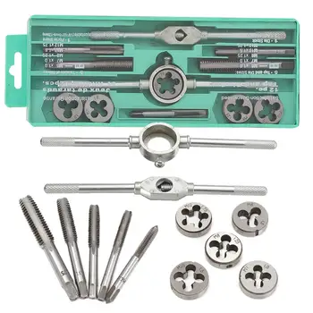 

12pcs M6-M12 Tap Die Set Metric Tap Thread Metric Plug Tap Set Hand Tools with 3mm-12mm Adjustable Tap Wrench For Car Repair