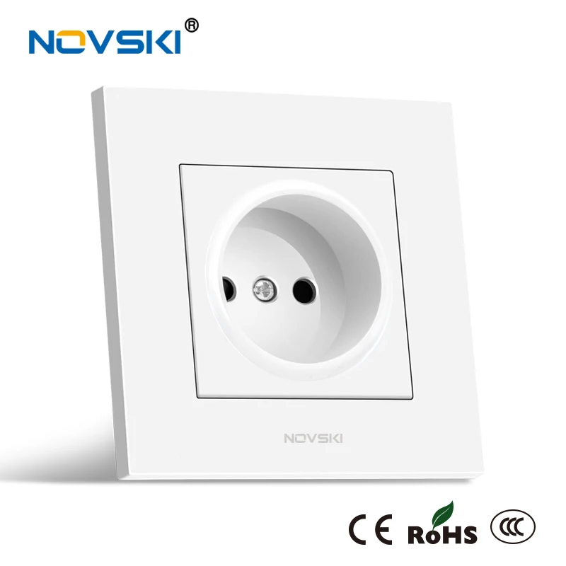 NOVSKI 2019 EU Standard 16A Plug Switch Wall Socket Flame Retardant PC Panel AC 110-250V Power CE RoHS Certified | Обустройство дома