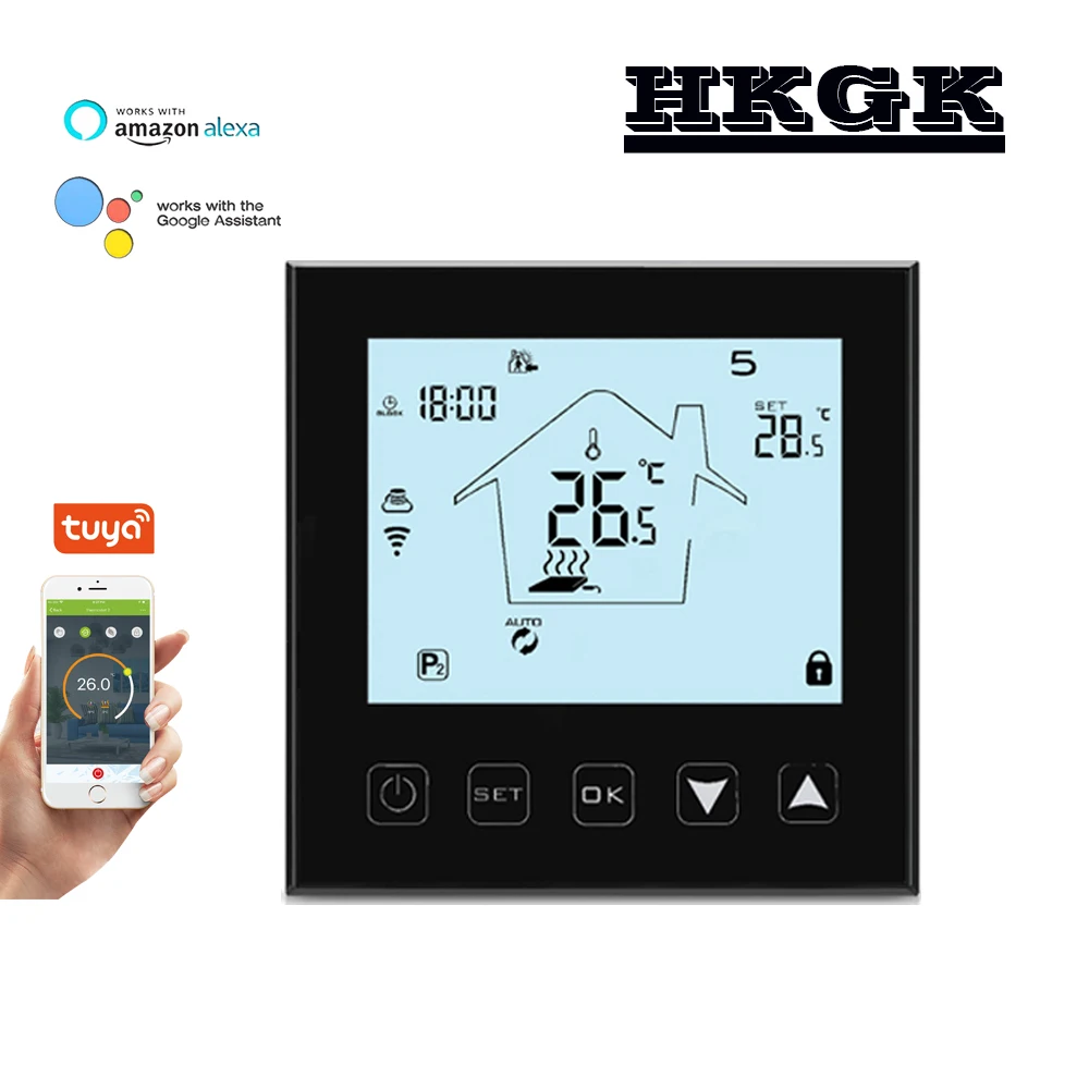 

Tuya Wifi Thermostat Temperature Controller for Water / Electric Underfloor Heating ,Gas Boiler Works with Alexa Google Home