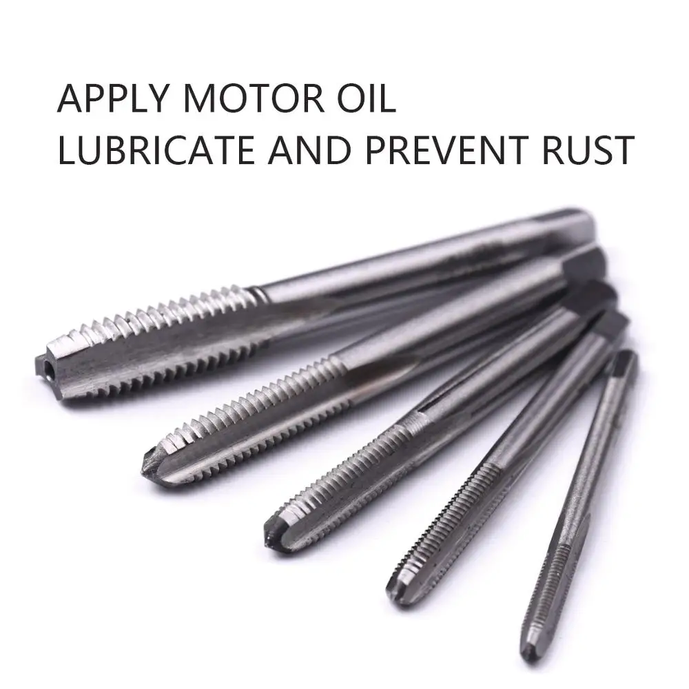 

CHEERBRIGHT 5 Pcs M3 M4 M5 M6 M8 HSS Machine Spiral Point Tap Straight Fluted Screw Thread Metric Plug Hand Tap Drill 3-8mm New