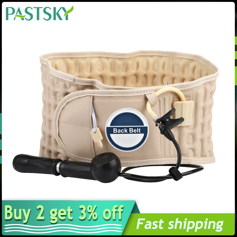 2021 New Back Decompression Waist Belt Back Massager Pain Relief Lumbar Relax Inflatable Traction Belt Air Waist Support Brace