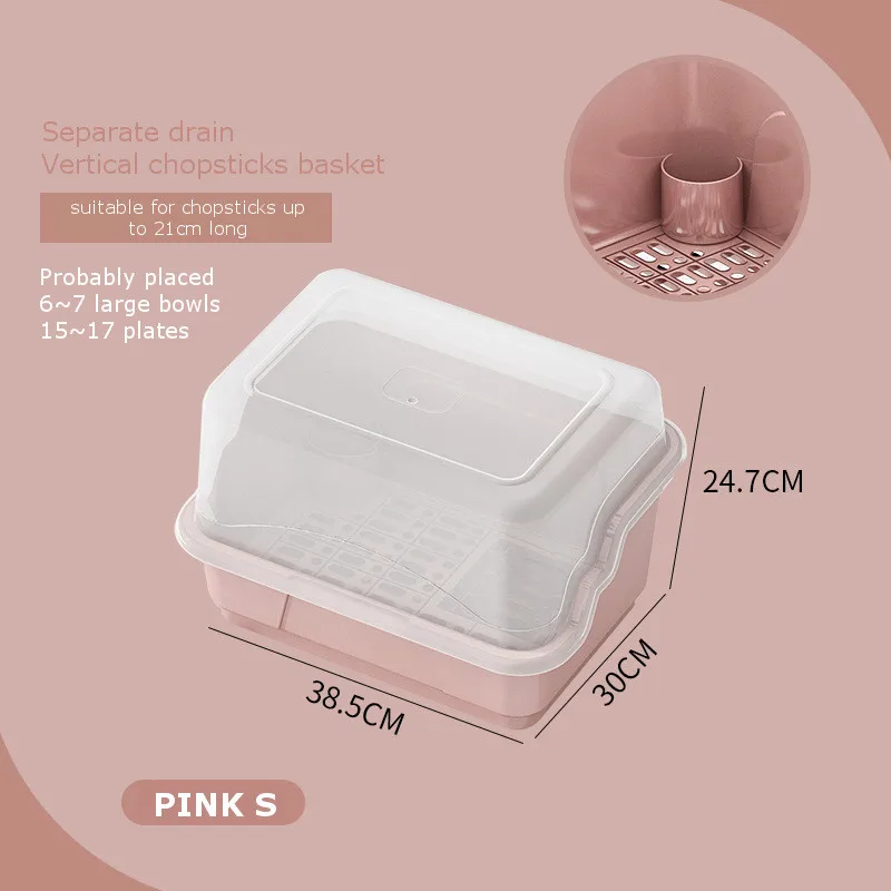 S PINK Новинка! Большая стойка для посуды кухонная стойка для посуды органайзер для посуды тарелка для посуды походная посуда Сушилка Полка для дома шкаф - Цвет: S PINK