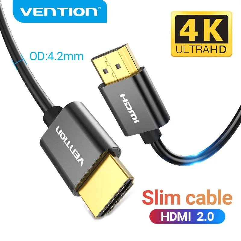 Vention HDMI кабель 4K 3D 2 0 для xbox PS3 4 pro телеприставка переключатель проектор HDTV Тонкий кабель|Кабели VGA| |