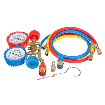 

Portable Repair Tools Manifold Gauges A/C R134A Refrigerant Charging Hose,Household Diagnostic Refrigeration with 2 Way