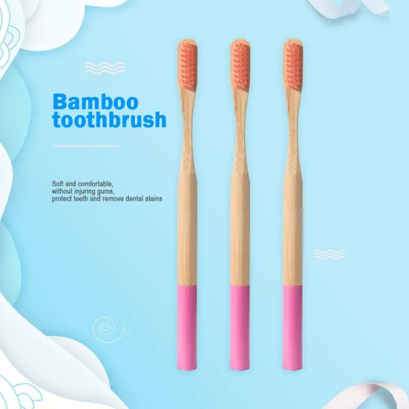 13 Color Bamboo Toothbrush Oral Hygiene Bamboo Handle Soft Hair Toothbrush Whitening Brush Hard Hair Wooden Handle Brush