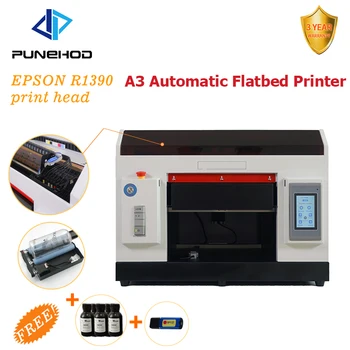 

High Speed HD digital laser injet uv printer a3 size 1390 bottle mug phone case t-shirt printing machine with 500ml free ink