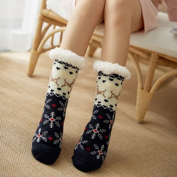 

Winter Warmer Women Thicken Thermal Wool Cashmere Snow Socks Seamless Velvet Boots Floor Sleeping Socks For Women Girl Female